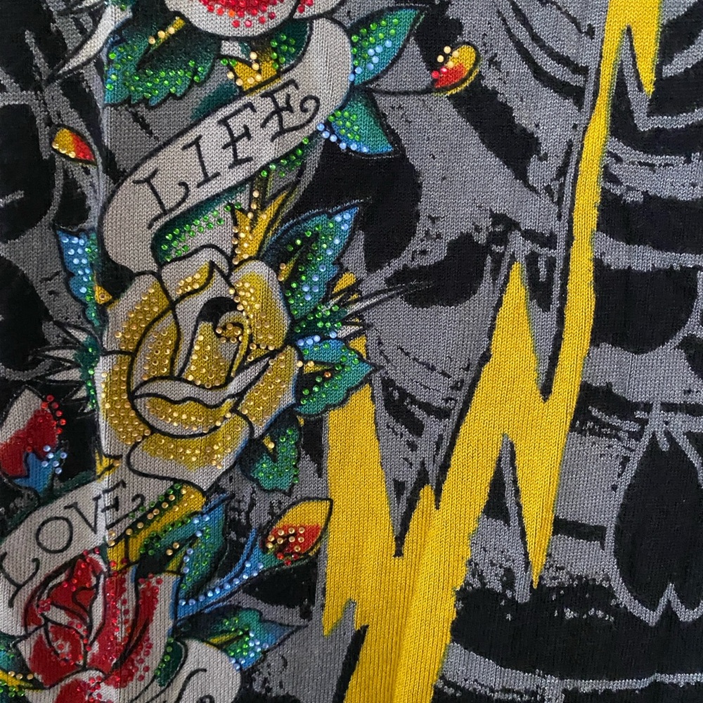 Ed Hardy Black Tank with Gold Accents - Picture 3 of 6